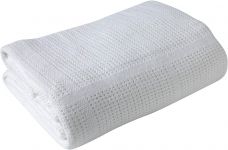 CLAIR DE LUNE Cot & Cot Bed Cotton Cellular Blanket White